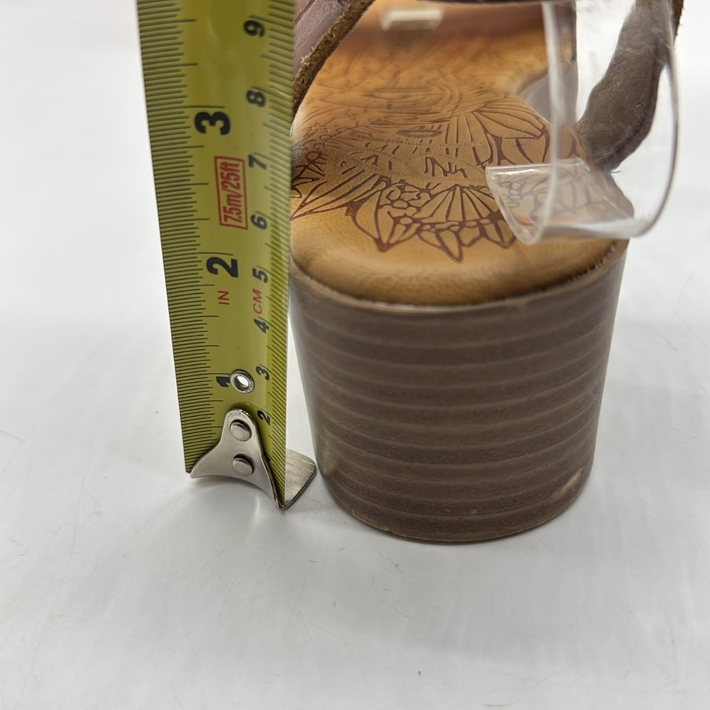 Blowfish Brown Leather Platform Sandal Size 7.5 MCS7314N - Picture 4 of 8